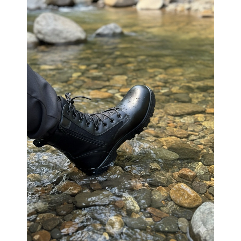 Sepatu pdl polri jatah Resleting