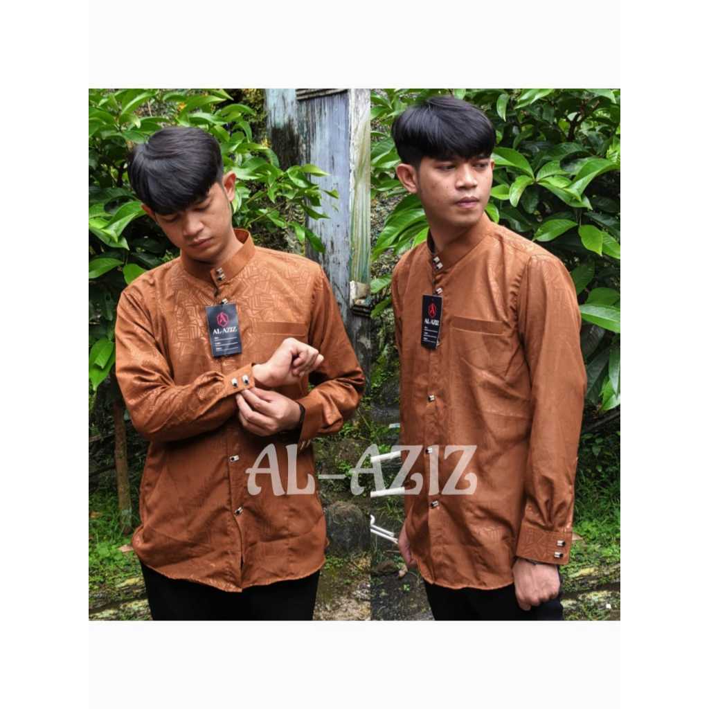 Kemeja Koko Pria Embos Premium Cotton Adem Pilihan Motif