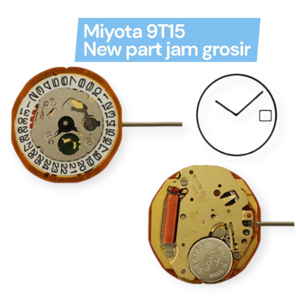 mesin jam tangan: miyota 9T15 gold Japan import original