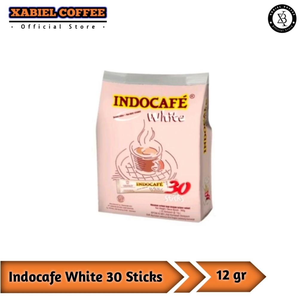 INDOCAFE WHITE COFFEE NO SUGAR 12gr Isi 30sticks (Coffee + Creamer)