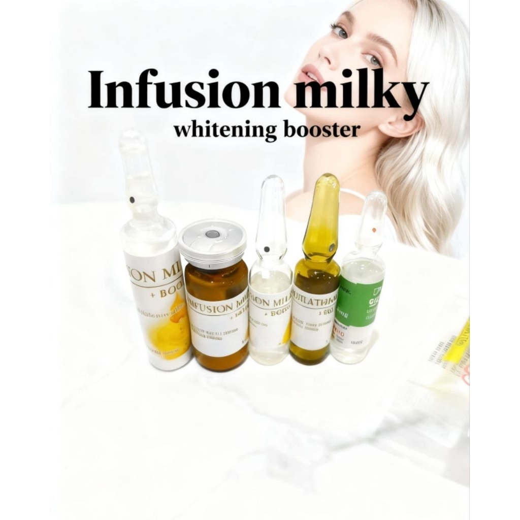 infus milky booster whitening set alkes dan dna salmon