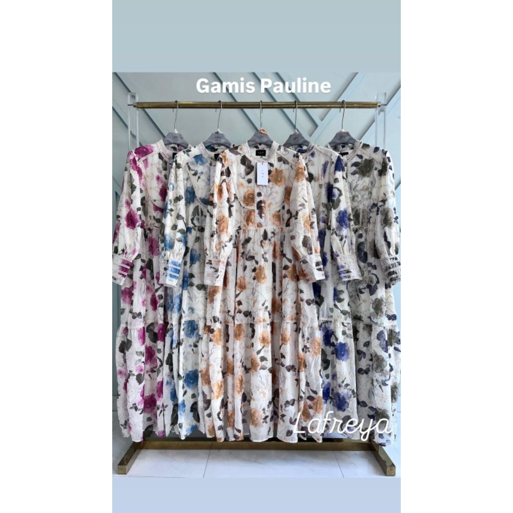 Gamis Pauline, gamis wanita, gamis mewah, gamis lafreya, gamis bangkok lfy