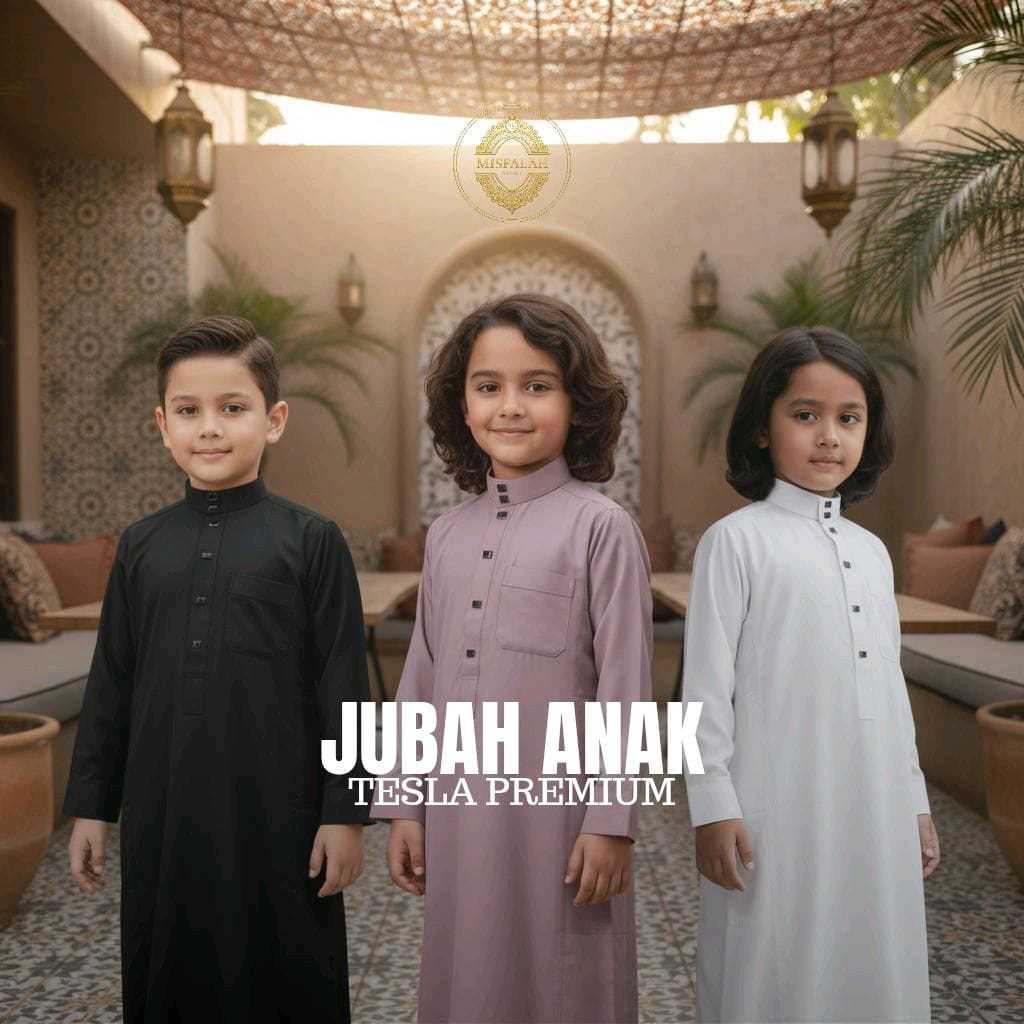 Misfalah Store - Jubah Gamis Anak RAIDAN Manset 1-9 Tesla Premium nyaman dipakai seharian muslim leb