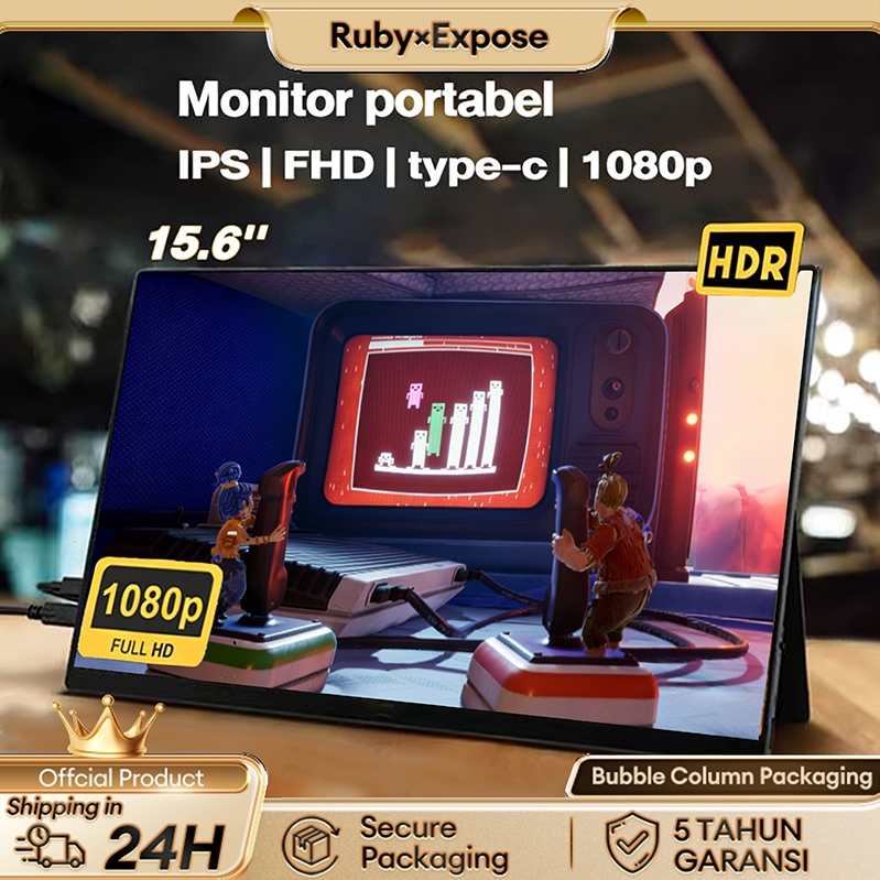 Portable Monitor 15.6'' 4K FHD IPS Display Monitor for laptop PS4/5 XBOX Switch Type C HDMI
