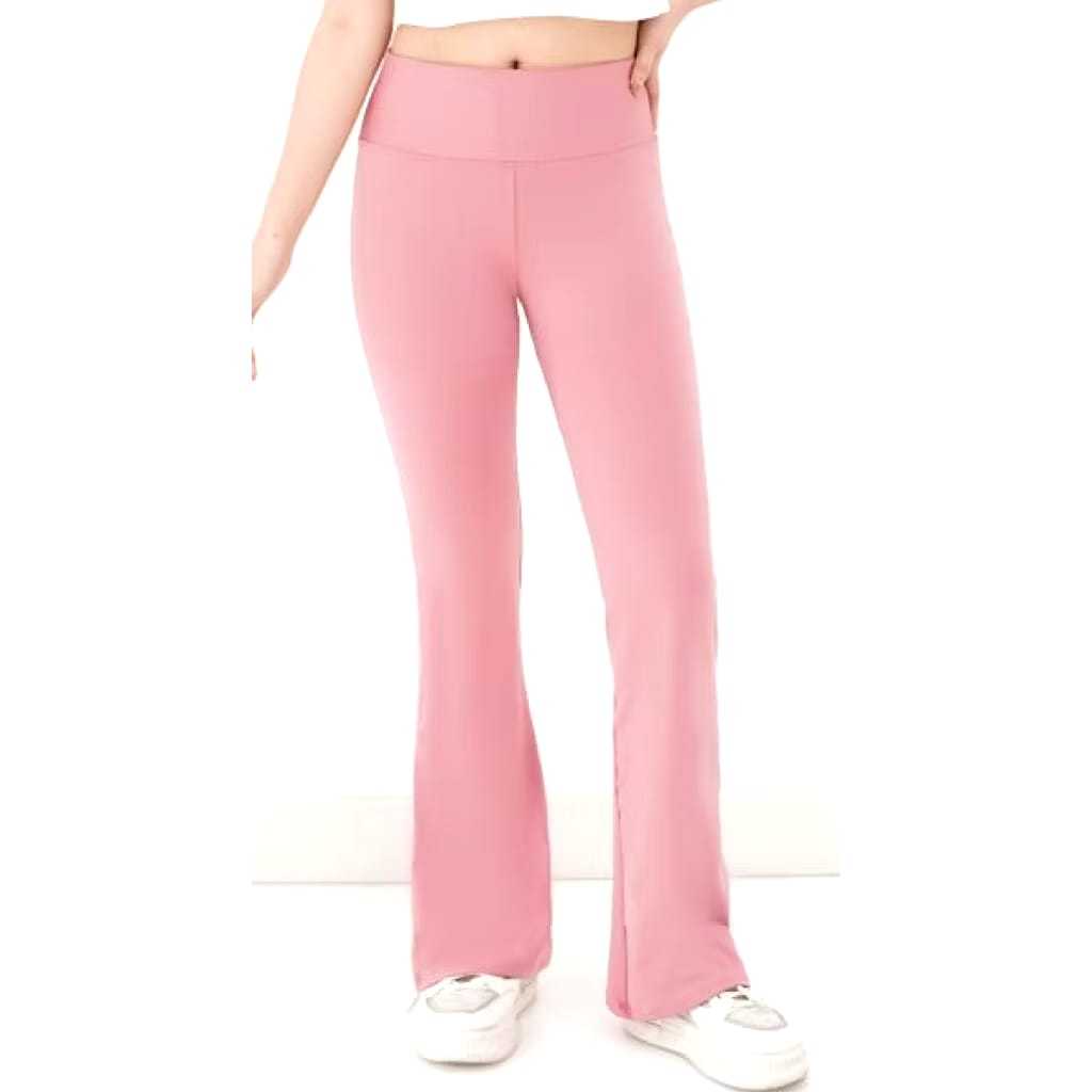 Celana Flare Pants Cutbray Wanita Scuba Premium(Dusty Pink)