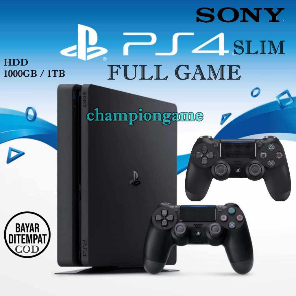 Console PS4 Slim HDD 1TB/1000GB FULL FREE GAME BEBAS REQUEST GAME , TERSEDIA 2 VARIAN STIK  ,SIAP MA