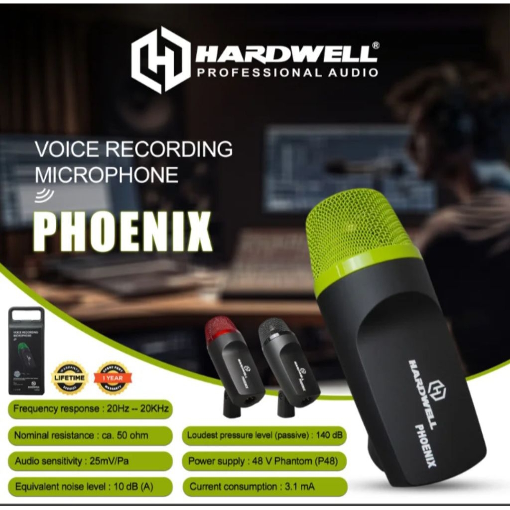 MIC CONDENSER /MIC RECORDING HARDWELL ORIGINAL PHOENIX MICROPHONE  PODCAST