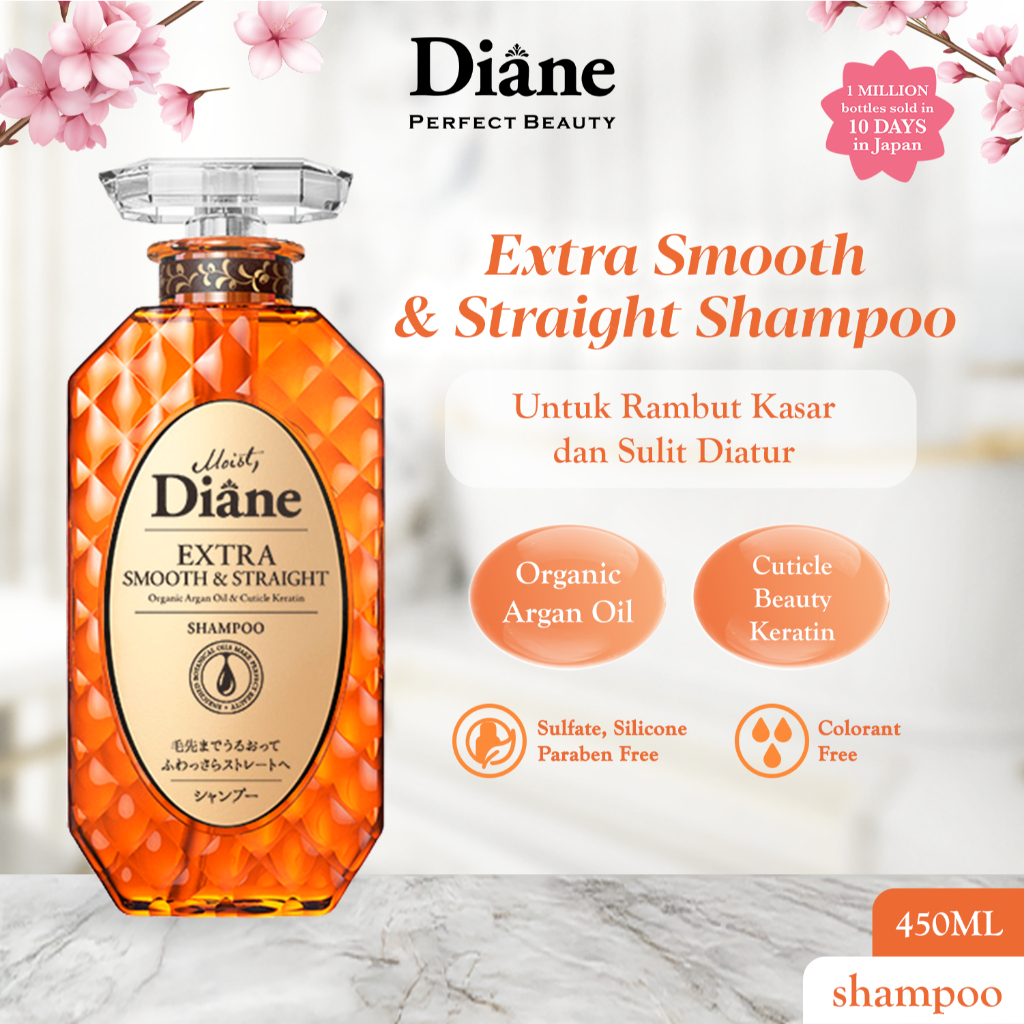 Moist Diane Extra Smooth and Straight Shampoo 450ml (Made in Japan)