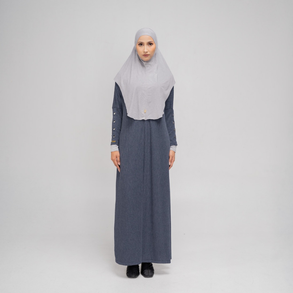 TUBITA - Aliska Knit Dress Navy Gamis Rajut Umroh by Tubita