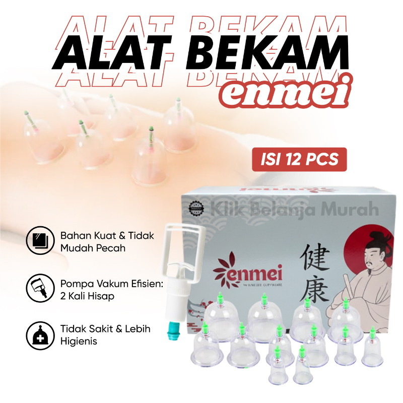 Set Alat Bekam Enmei 12 Cup Lengkap Pompa / Alat Bekam 12 Kop Enmei / Bekam Enmei 12 Pcs Set Bekam T