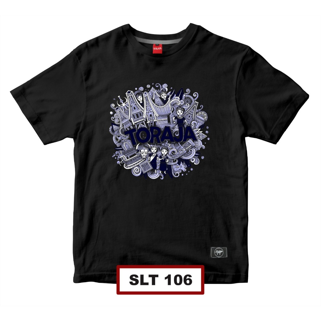 Kaos Distro Toraja Motif Toraja Kartun SLT 106– Kaos Solata Pria Wanita | Combed 24s Premium Lembut 