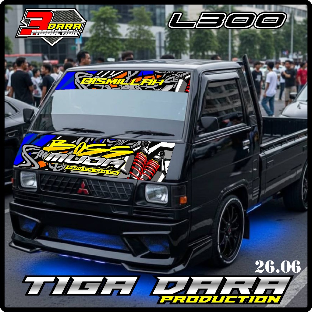 SATU SET STIKER KABIN DEPAN L300 + STIKER KACA DEPAN BEBAS CUSTOM TD.06