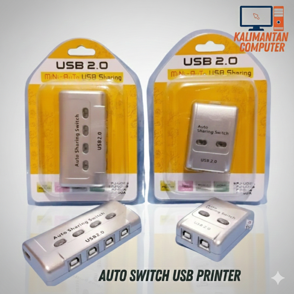 AUTO SWITCH USB PRINTER 2 PORT 4 PORT OTOMATIS SHARING SWITCH PRINTER