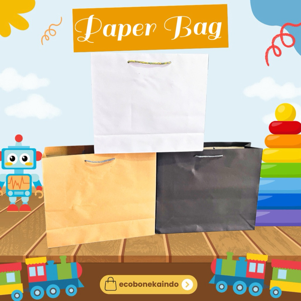 Tas Kado Paperbag jombo hitam coklat polos Paper Bag Besar Jumbo ecobonekaindo