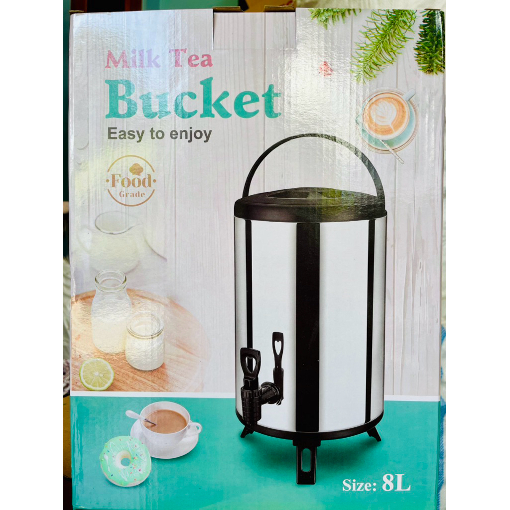 (Free Kardus & Bublewrap) Drin Jar Stainles Luar dan Dalam 8, 10, 12 liter Tahan Panas Dingin | Milk