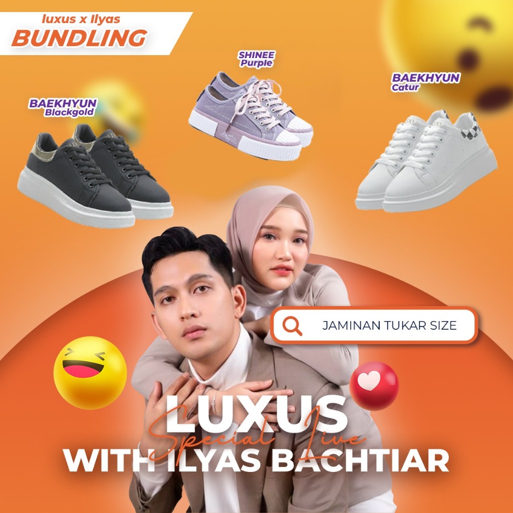 [ LUXUS X ILYAS: BUNDLING ] LUXUS Baekhyun Sepatu Kasual Sepatu Kekinian Alas Karet J10