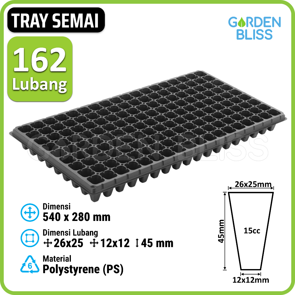 Tray Semai 162 Lubang / 162  Holes Seedling Tray - Polystyrene (PS)