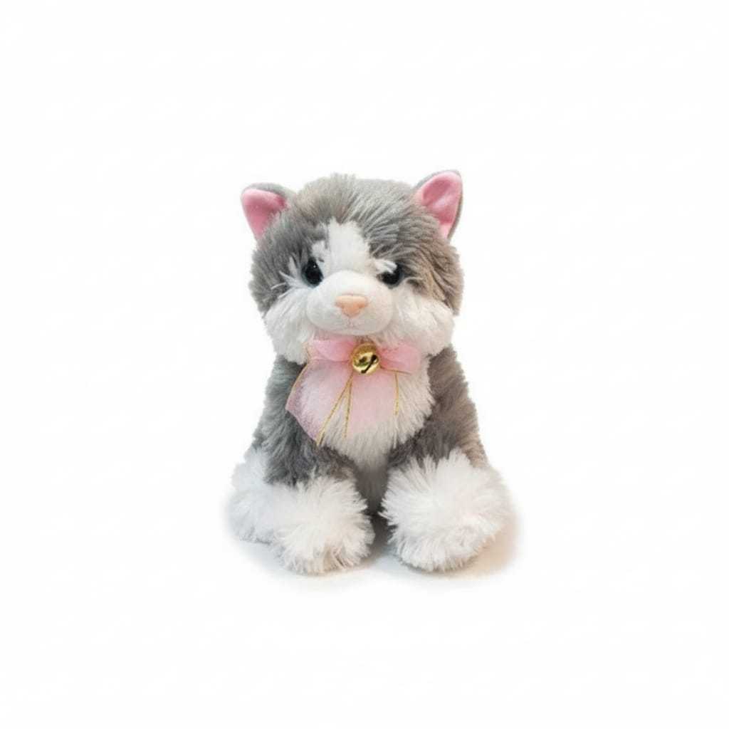 Boneka Kucing Duduk  Abu abu lucu