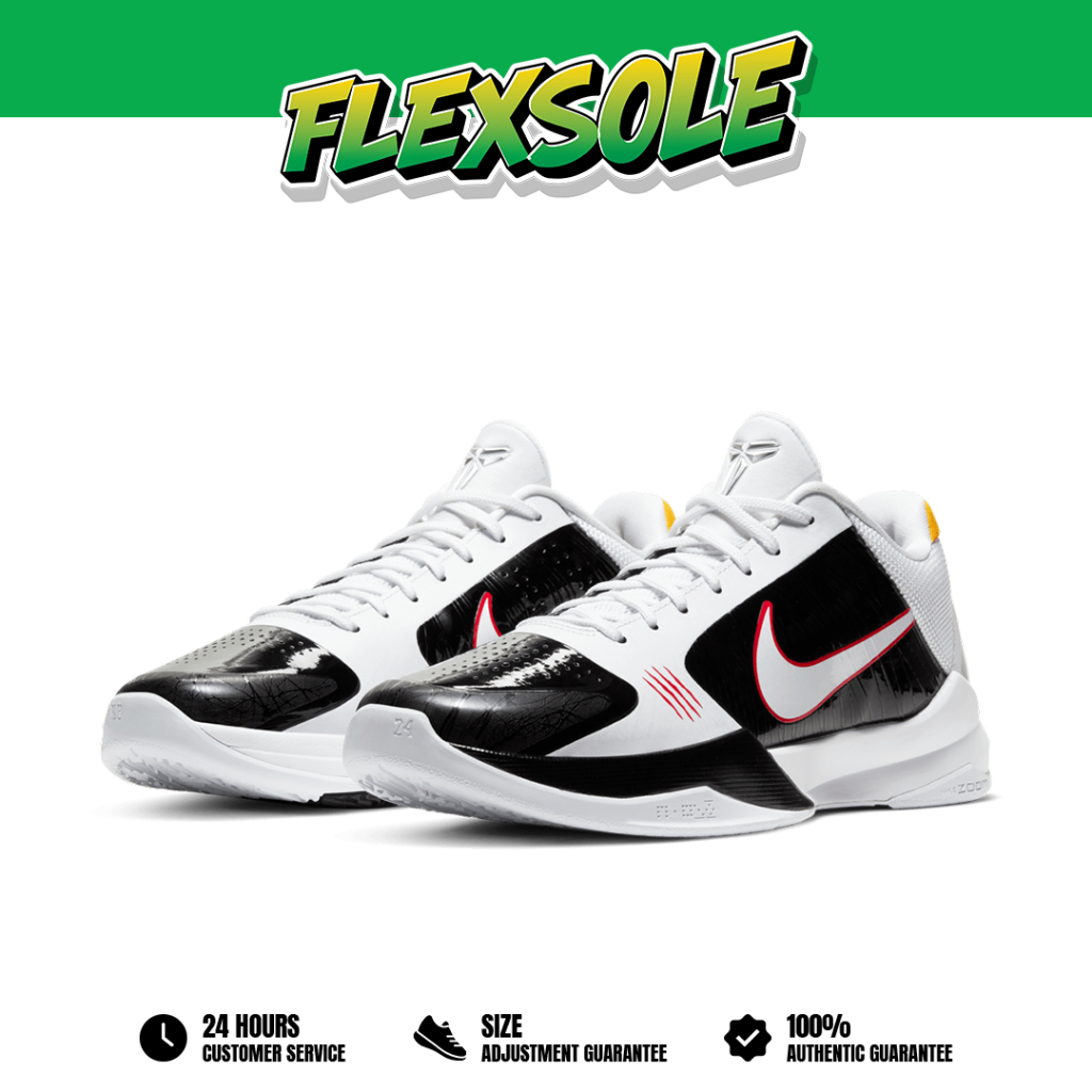 Sepatu Basket Zoom Kobe 5 Protro Bruce Lee Alternate White Sneakers Authentic