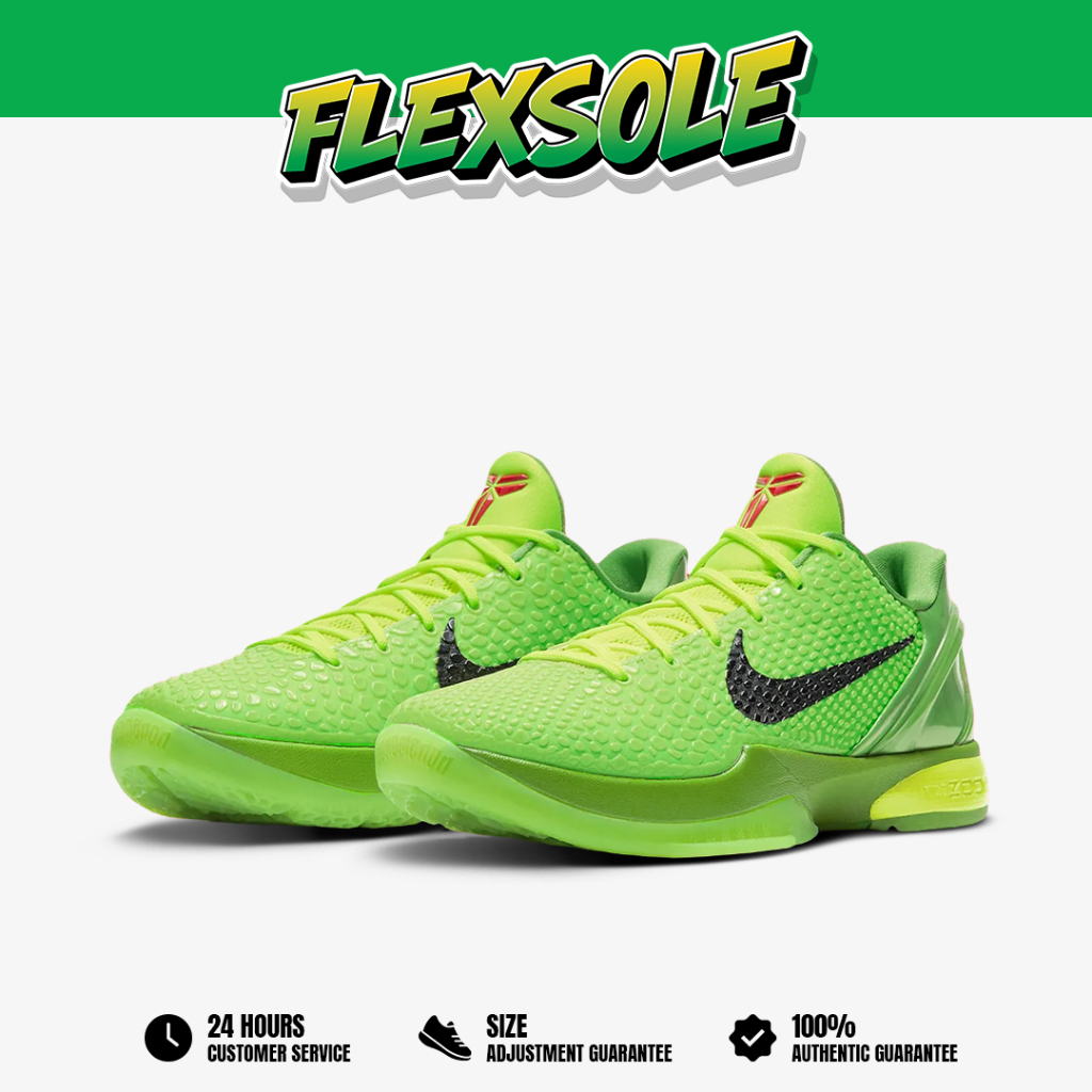 Nike Zoom Kobe 6 Protro Grinch 20 Green Apple Black Volt Crimson Green Authentic