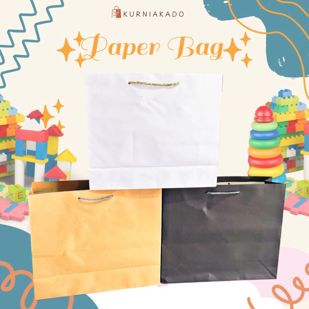 Tas Kado Paperbag jombo hitam coklat polos Paper Bag Besar Jumbo Kurnia Kado