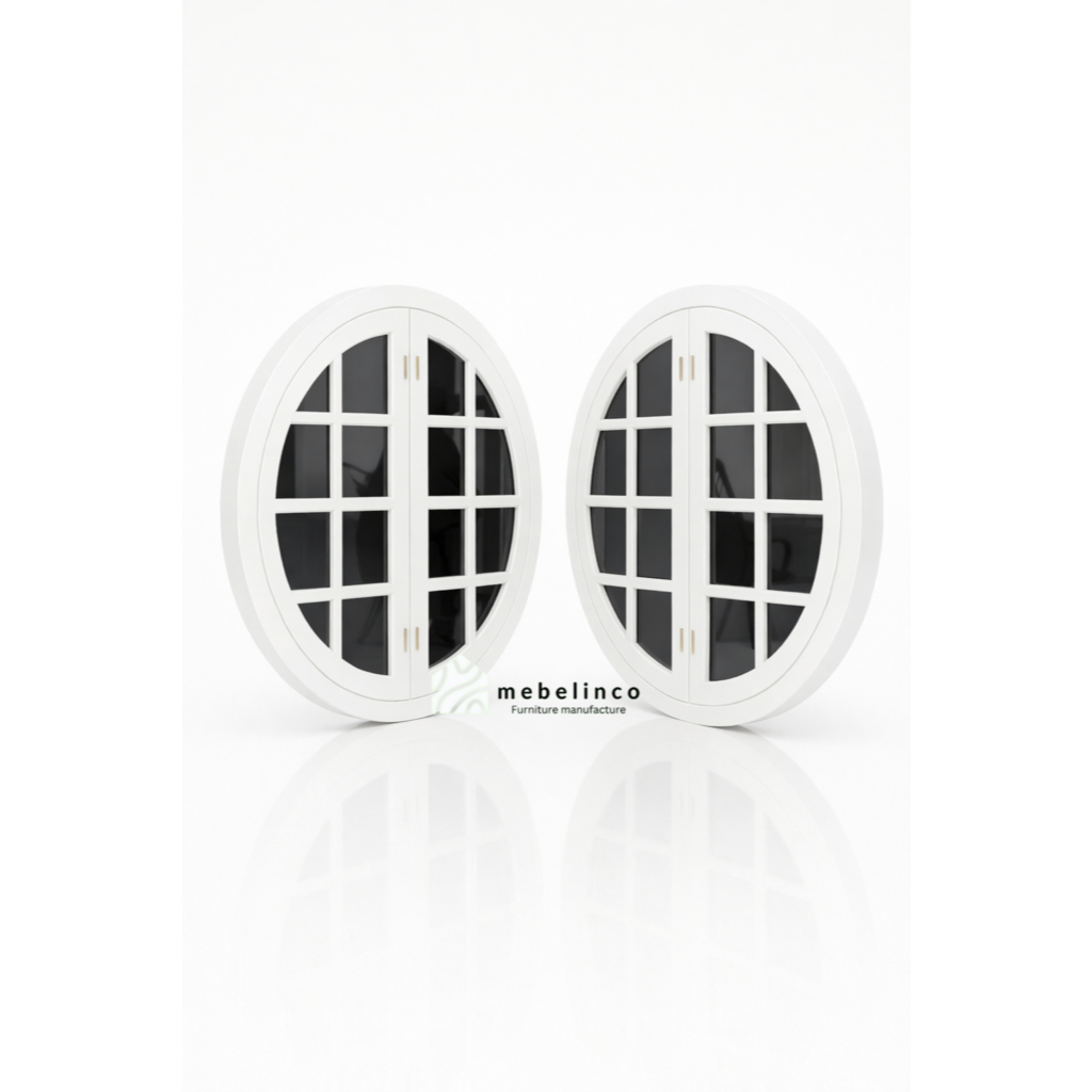 Kusen Jendela Kayu Minimalis - Kusen Jendela Bulat Putar Kayu Jati  - Jendela Rumah - JB6