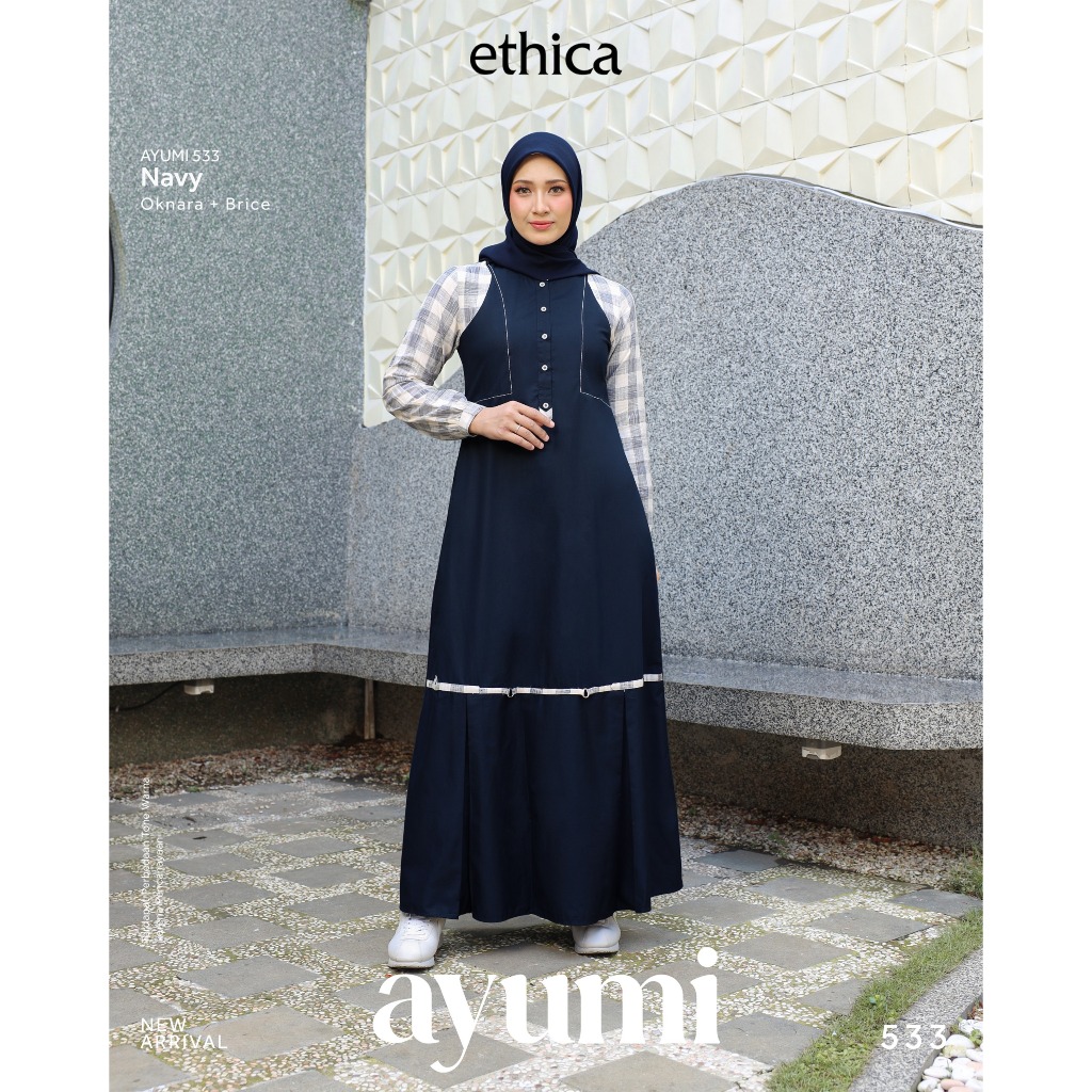 Gamis Ethica 2026 Ayumi 533 Navy - Muslimah - LEBARAN 2026 ETHICA