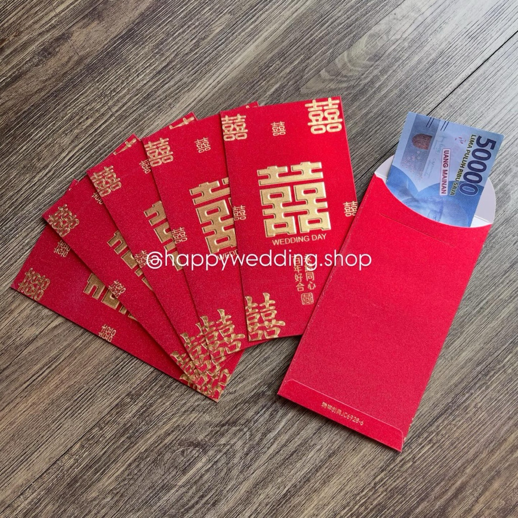 (WAO50) Angpao Wedding / Angpao Pengantin / Angpao panjang isi 6pc / Wedding
