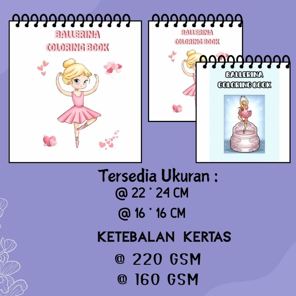 BALLERINA Buku Mewarnai Kertas BC Tebal 220 gsm Tema Bagus Terbaru Gambar Sudah HD Jelas Harga Murah