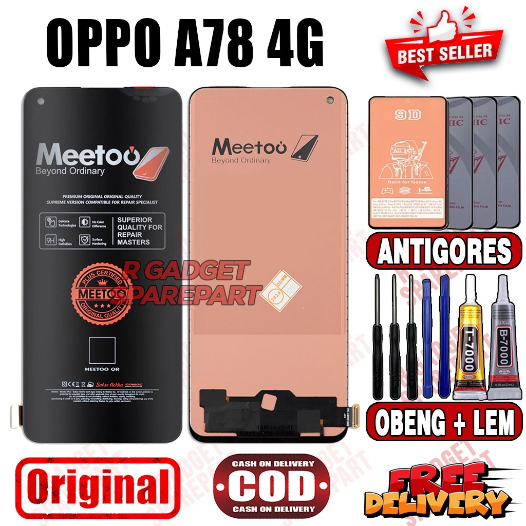 Lcd Touchscreen OPPO A78 4G Original MEETOO Lcd OPPO A78 4G Fullset