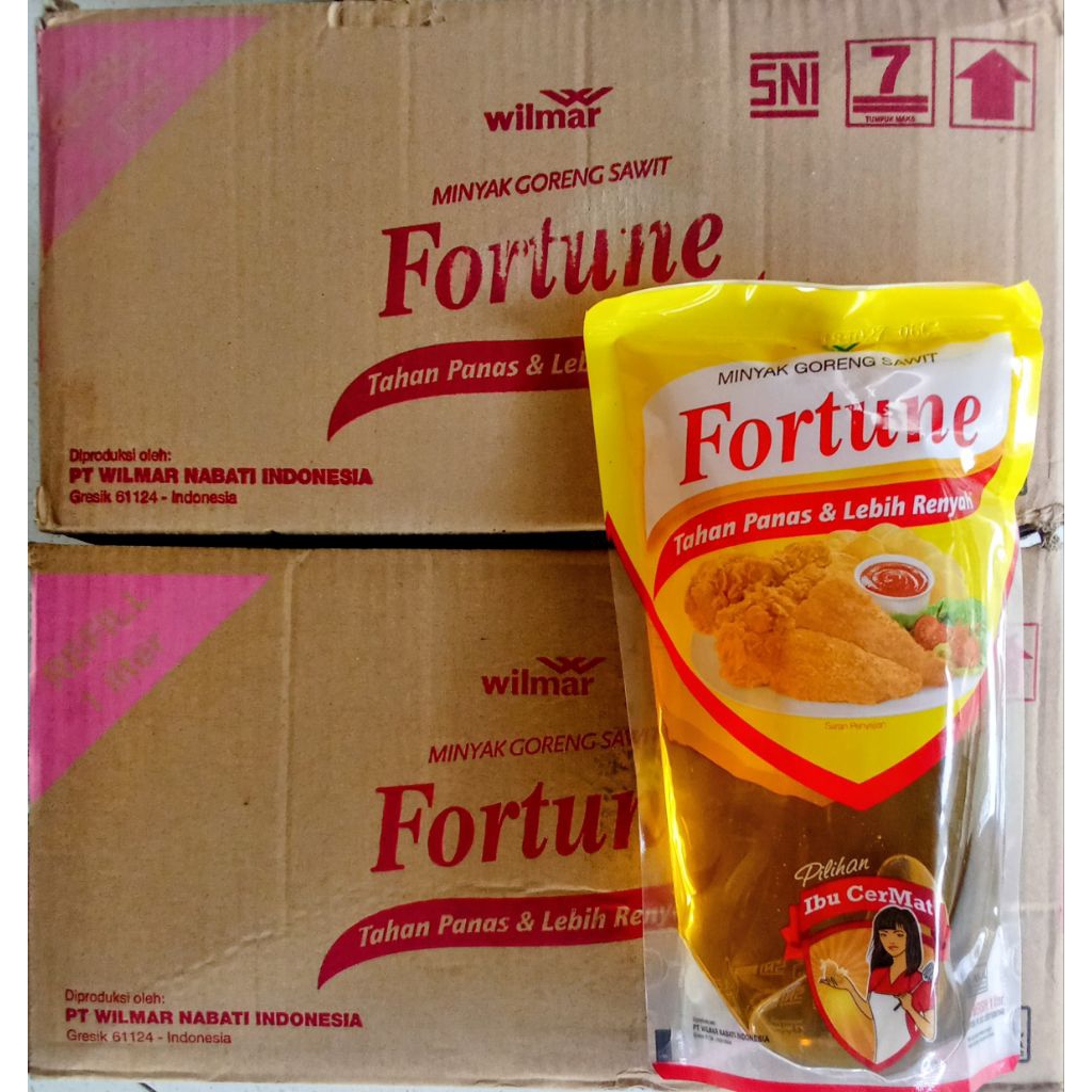 fortune 1 liter 1 dus/fortune refil 1liter/Fortune 1L/minyak goreng fortune/Fortune refil/minyak gor