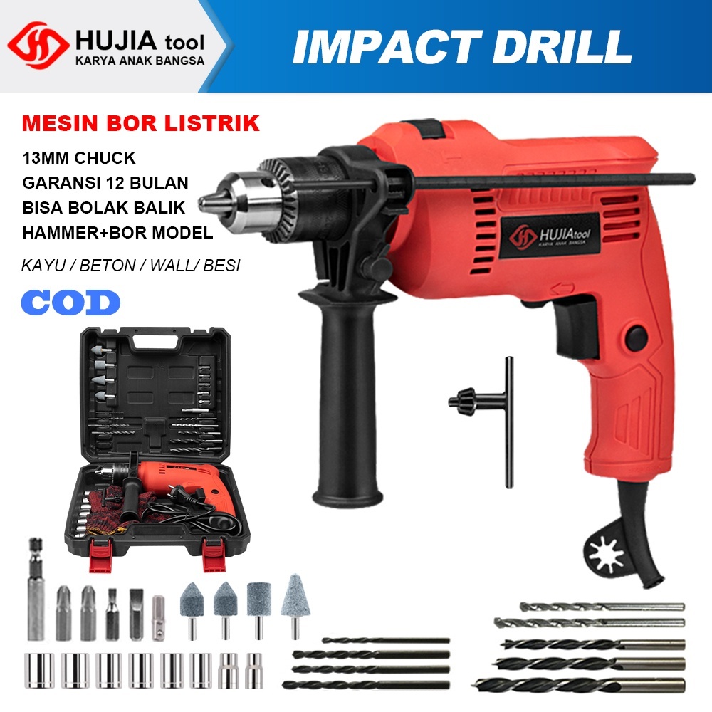 Promo Termurah Mesin Bor Koper Set Varian DEKWE 13mm DK 6013A Lengkap Drill Impact Tembok Beton Besi
