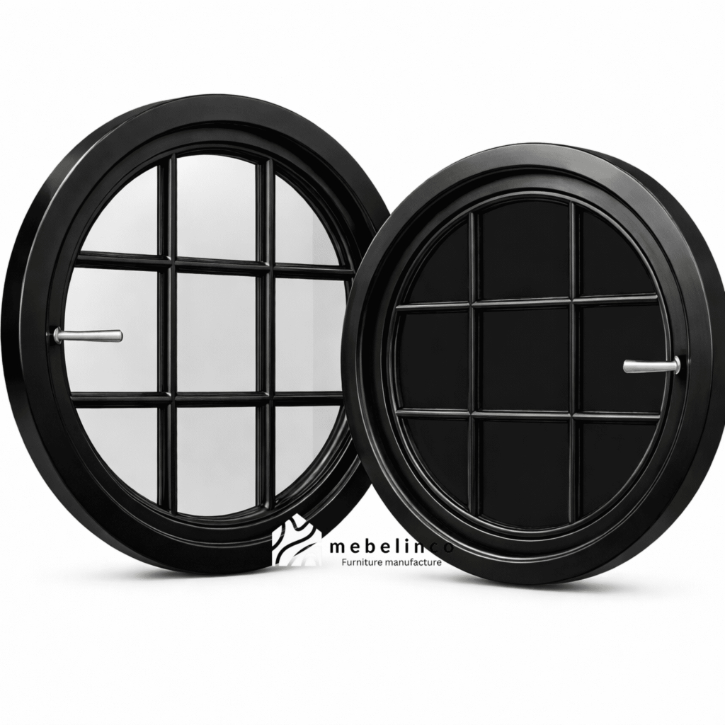 Jendela Kusen Bulat Putar Kayu - Jendela Kayu Minimalis - Kusen Jendela Kayu Jati - Jendela Rumah JB