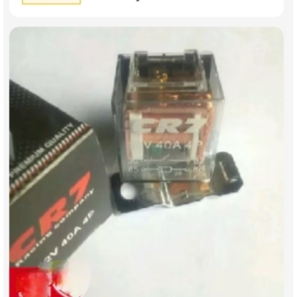 Relay 4 Kaki Lampu Klakson 12V 40A Merk CR7