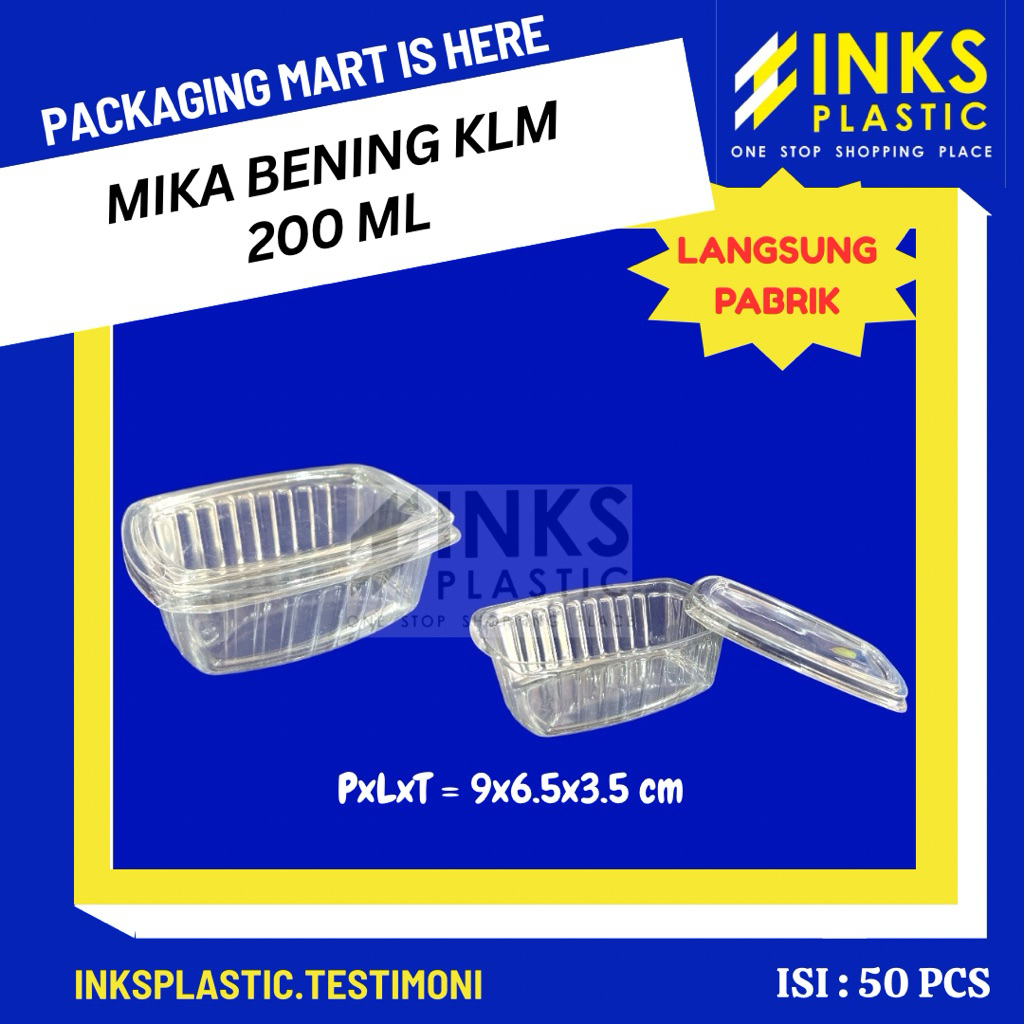 MIKA BOX BENING 200 ML MIKA KLM TRAY KUE BUAH CAKE PUDING