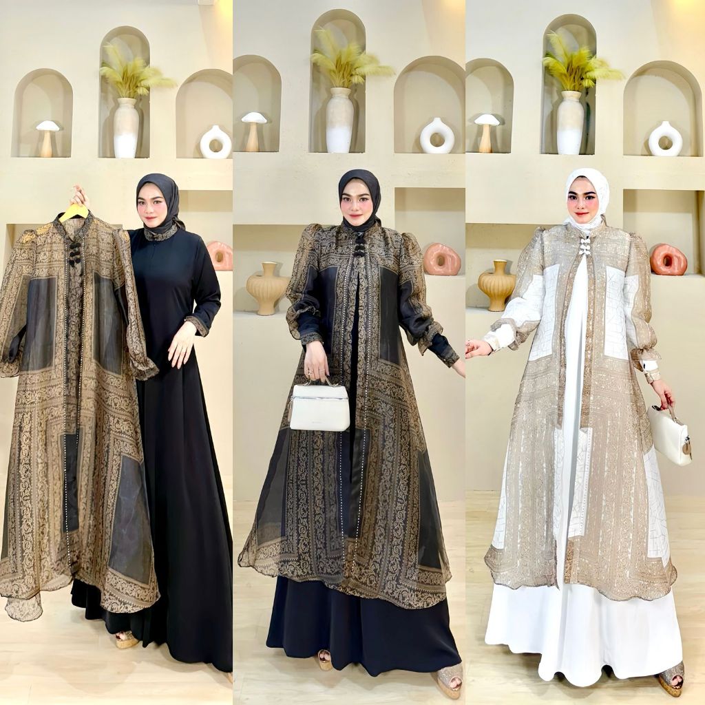 LuxuryFashion READY GAMIS DRESS WANITA ZAHWA SET OUTER VOL 1 & 2 BY POPPY SYARI BEST SELLER