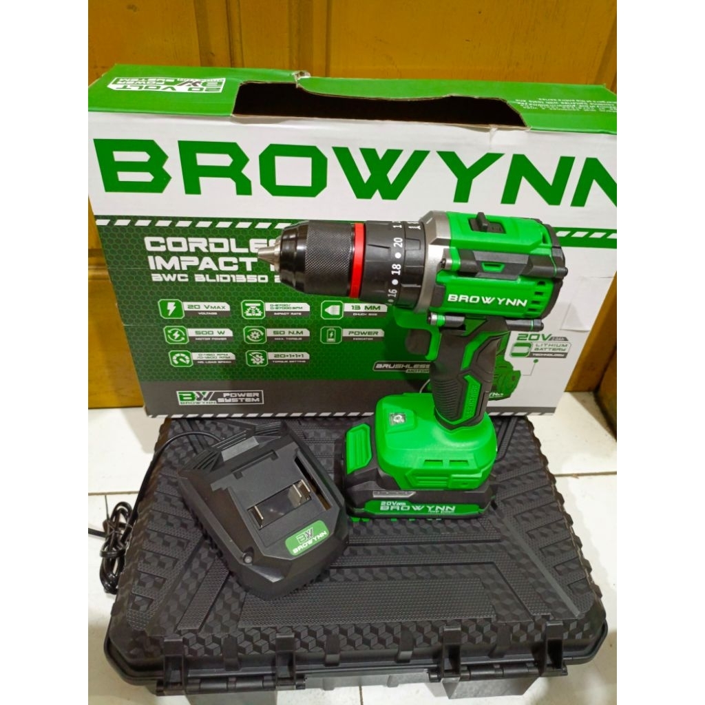 Browynn bor cordless brushless impack 13 mm 20 v  BWC-bl0350