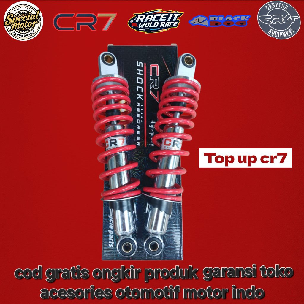 SHOCK BELAKANG TOP UP CR7 MODEL YSS MOTOR BEBEK 280MM JUPITER Z VEGA FIZR PNP HARGA GROSIR