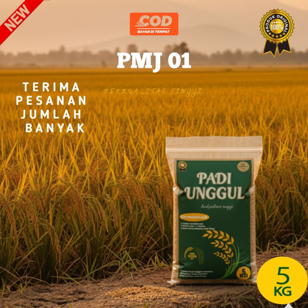 BENIH PADI PMJ 01 KEMASAN 5KG BIBIT PADI PMJ 01 SUPER PREMIUM