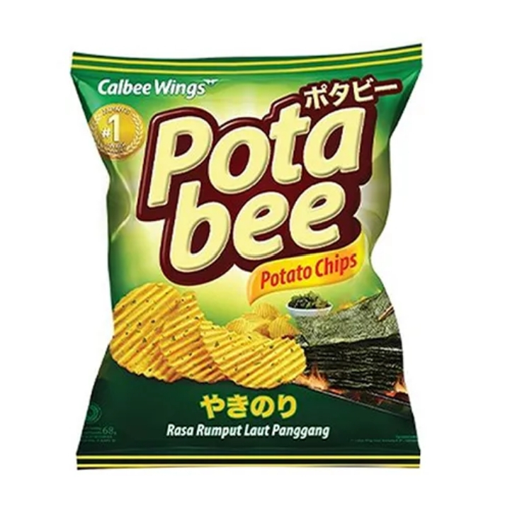 Potabee Potato Chips Seaweed – Keripik Kentang Rumput Laut 120gr