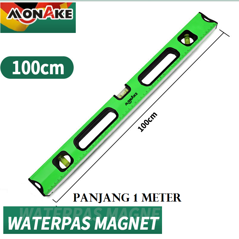 WATERPAS MAGNET PANJANG 1 METER 40 INCH PENGGARIS ALAT UKUR LEVEL MAGNIT 100CM MISTAR TIMBANG 1000MM
