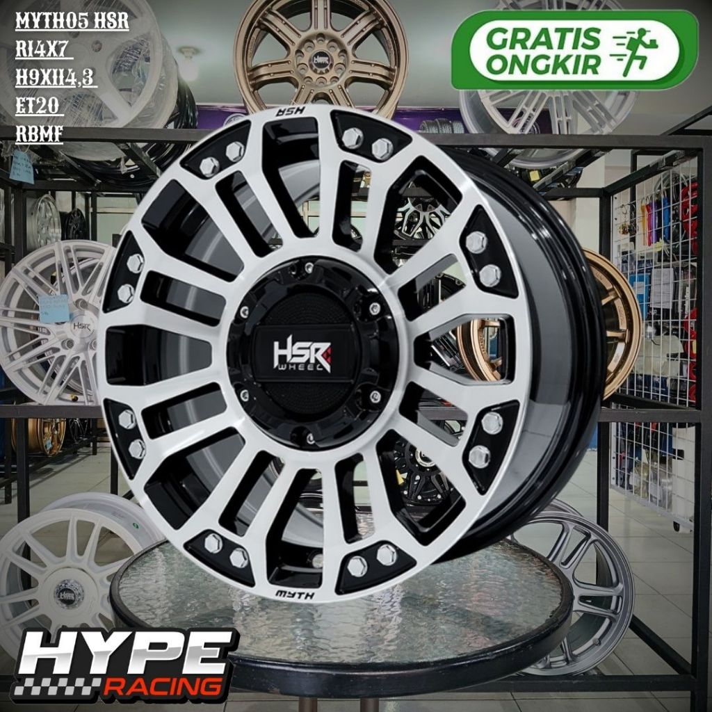 Velg Pelek Mobil R14 HSR myth05 Ring 14 Untuk L300 , KUDA , FUTURA , AVANZA