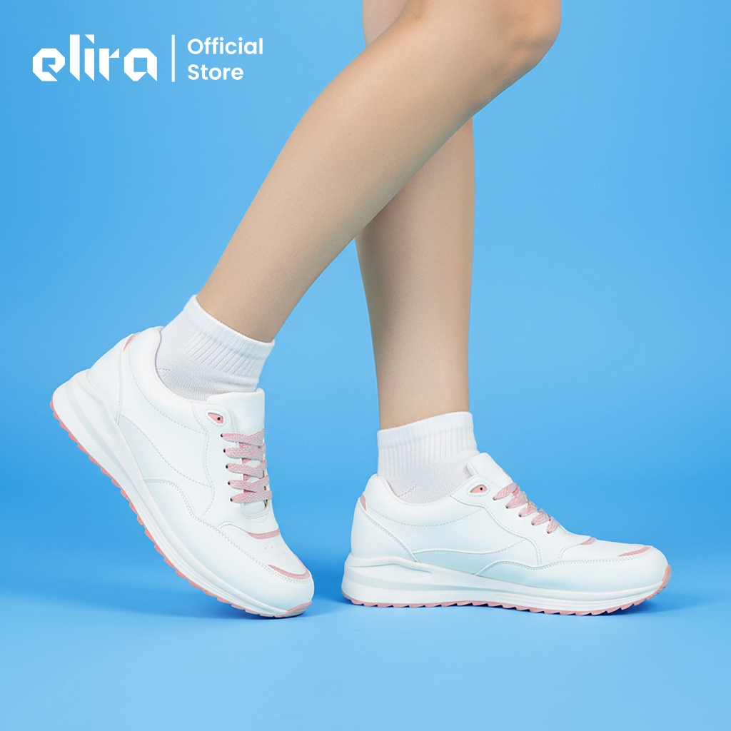 ELIRA Freya Pink Sepatu Sneakers Kasual Wanita Cream White Casual Shoes Women