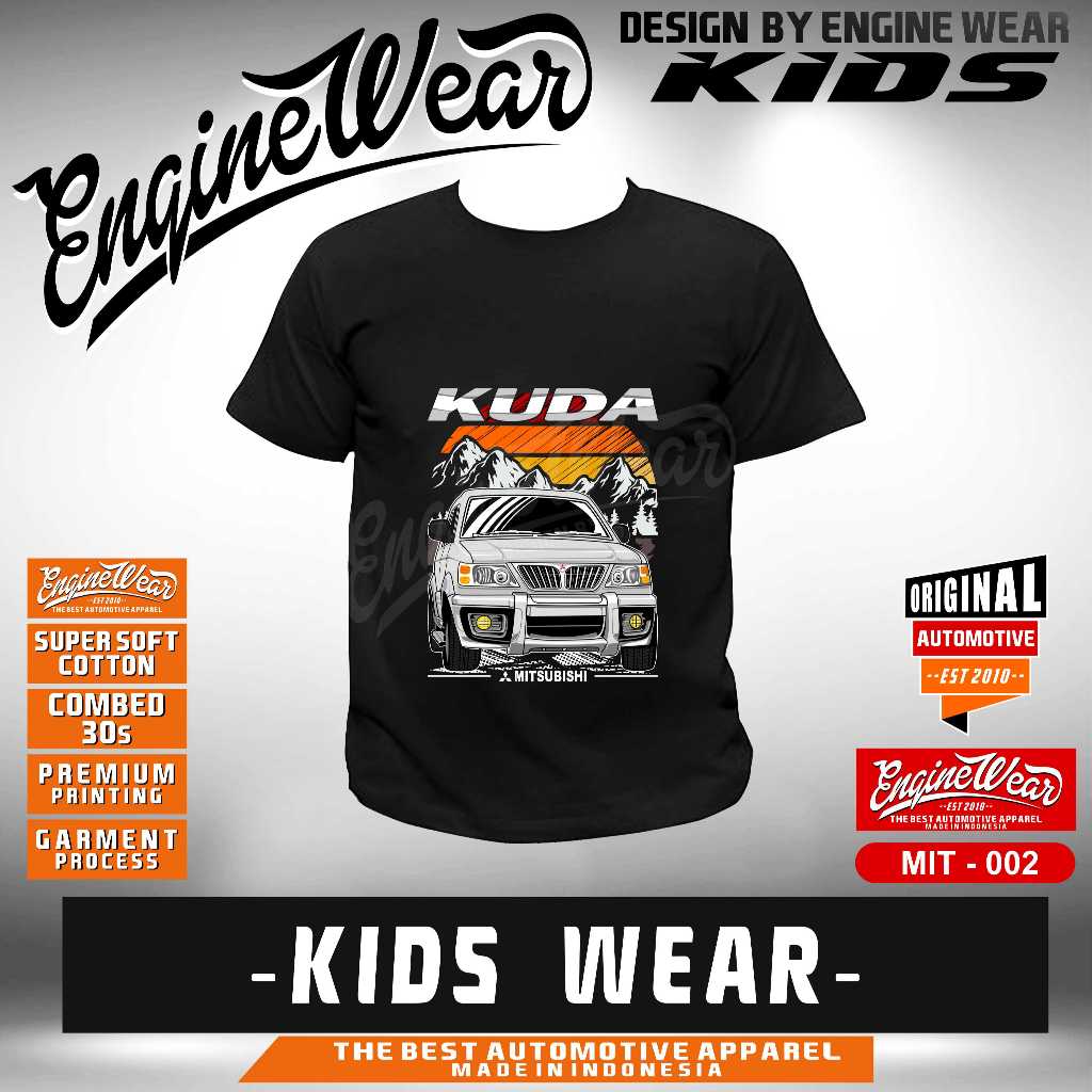 kaos anak kuda tshirt mitsubishi kuda grandia anak baju mobil panther diesel otomotif