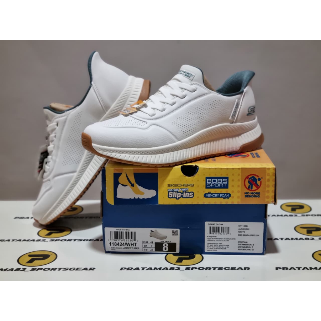 SIZE 41 ( 26 CM ) ORIGINAL ASLI SKECHERS SLIP-INS BOBS SPORT SQUAD 4 DIRECT STEP ON LEATHER KULIT SE