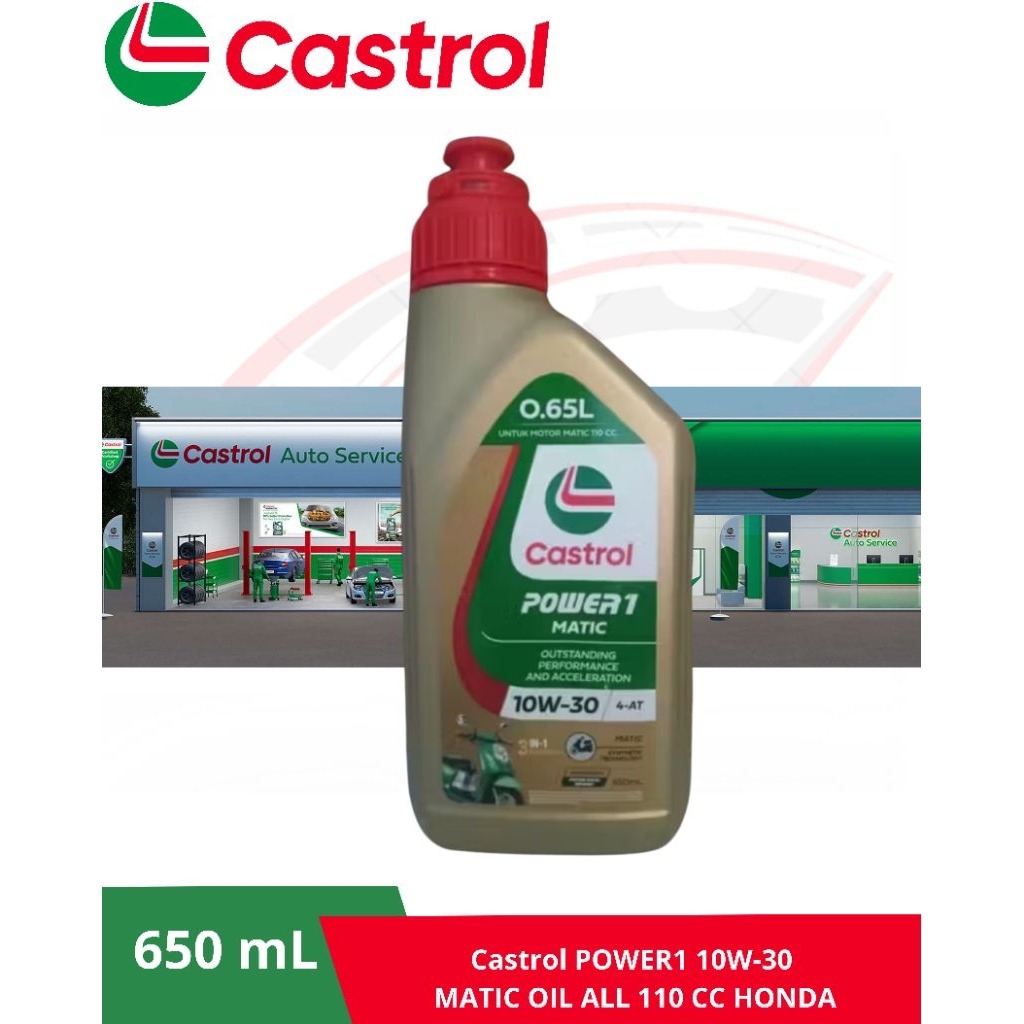 Oli Castrol Power1 10W-30 0,65L metic Untuk Motor metic 110cc untuk motor matic dengan kapasitas oli