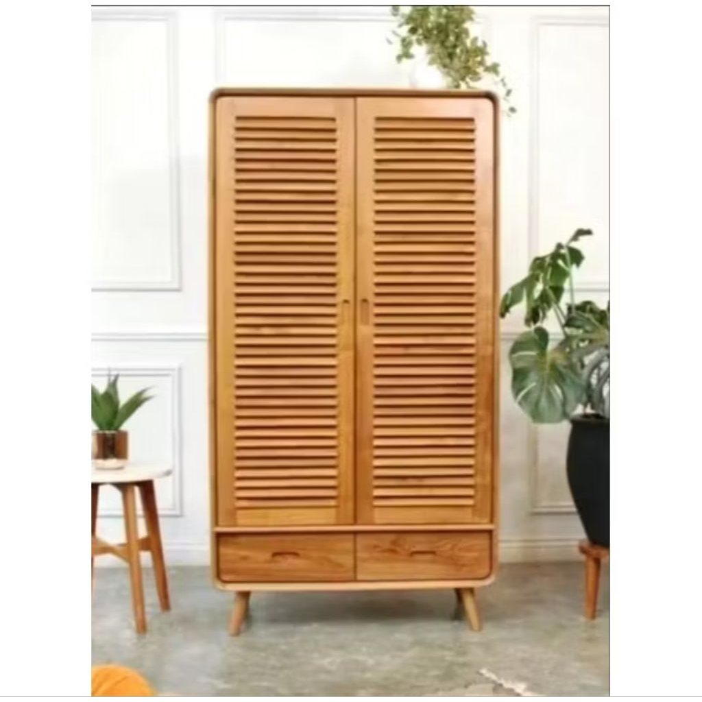 almari retro anak kecil/almari pakaian kayu jati minimalis retro ukuran 100x180