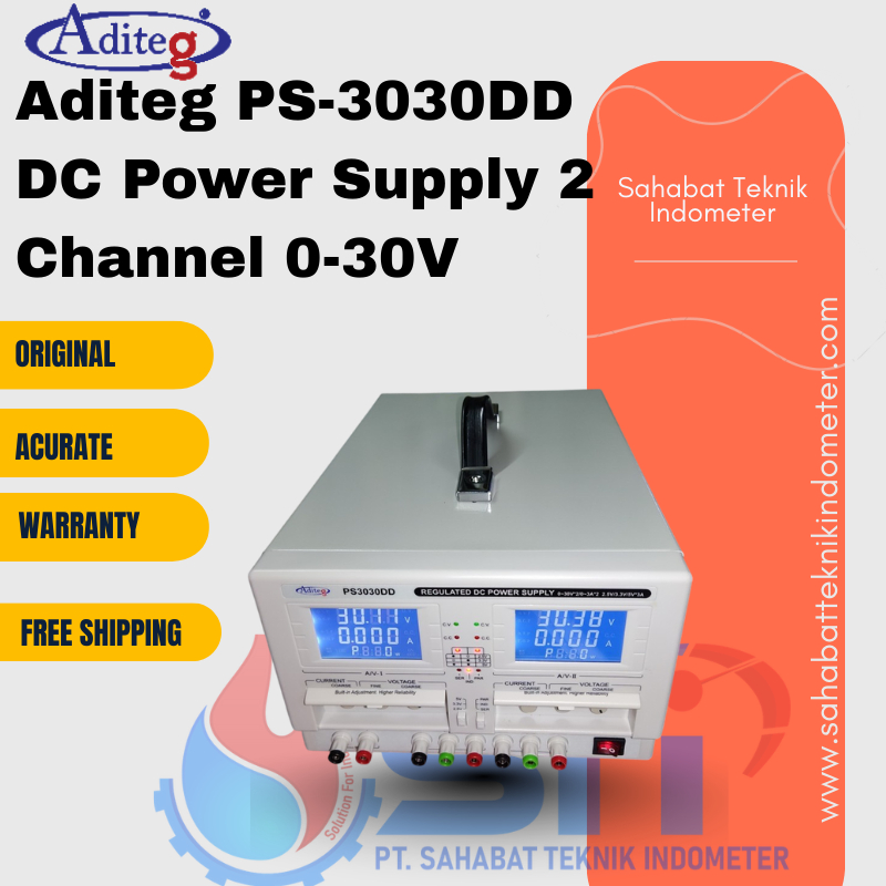 Aditeg PS-3030DD DC Power Supply 2 Channel 0-30V