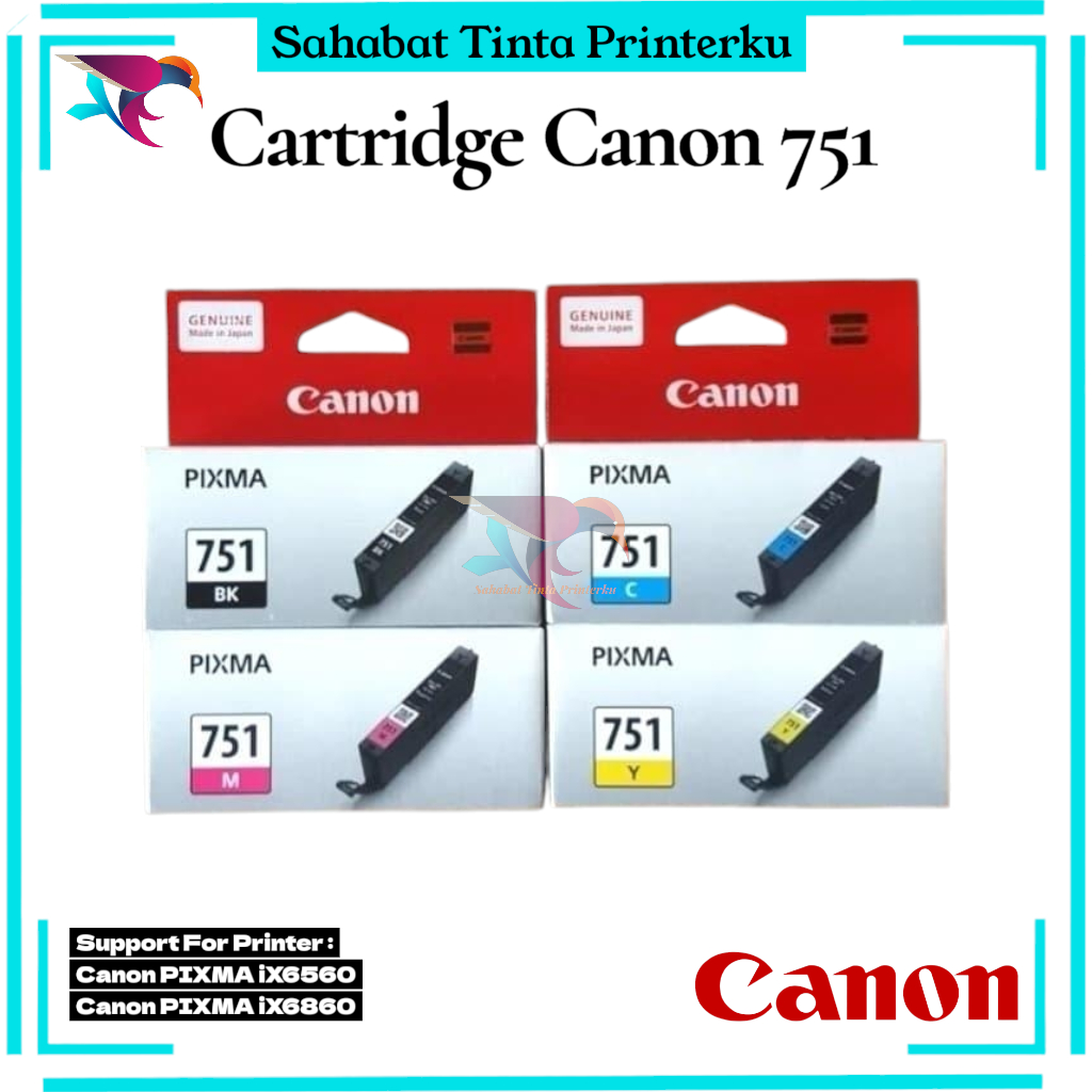 Tinta Cartridge Canon 751 Original For Printer PIXMA MG5470 MG6370 MG7170