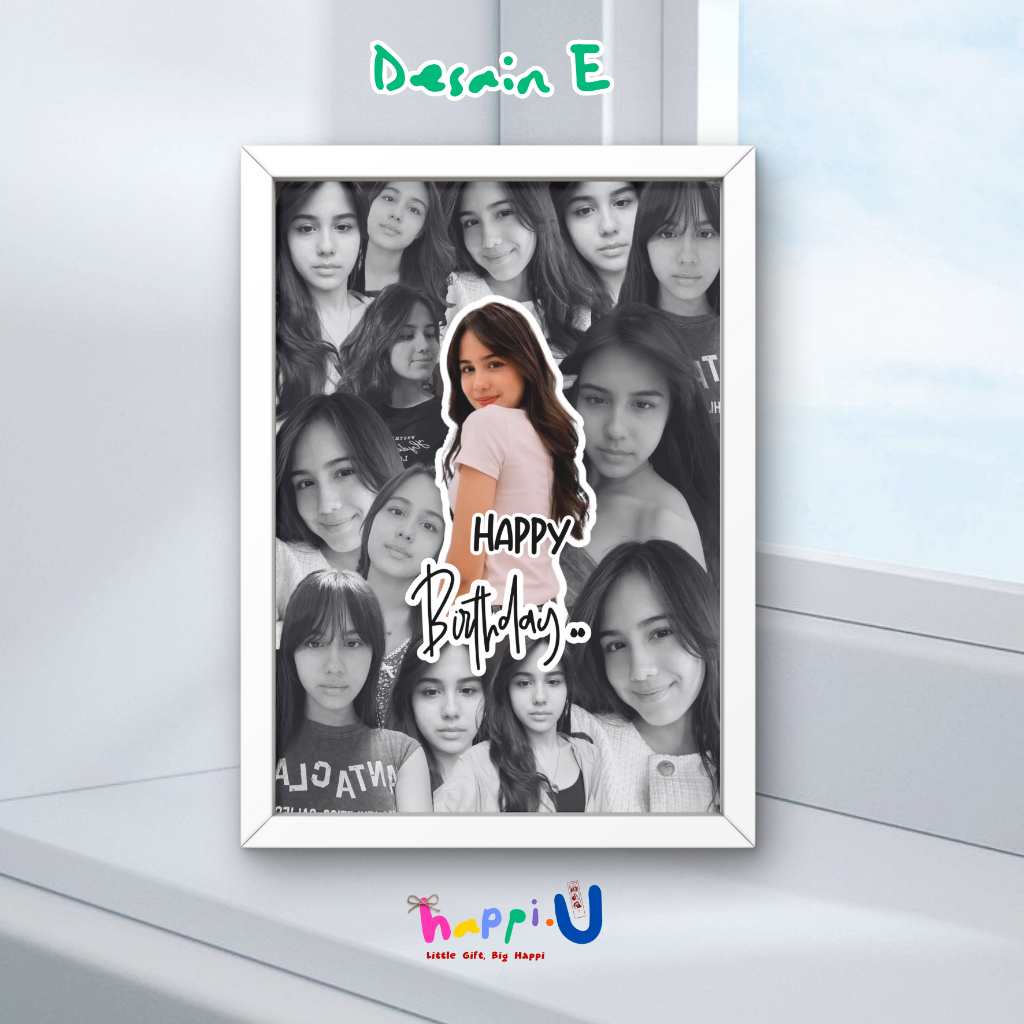 Happi.U Gift Desain E - Gift Foto Frame 3D Custom 21x30 A4 | Gift Ideas Bingkai Foto Custom | Kado U